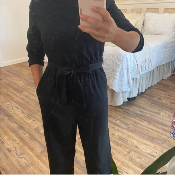 Who What When Wear Crew Neck Long Sleeve Modest Jumpsuit Sz Small - Picture 3 of 12